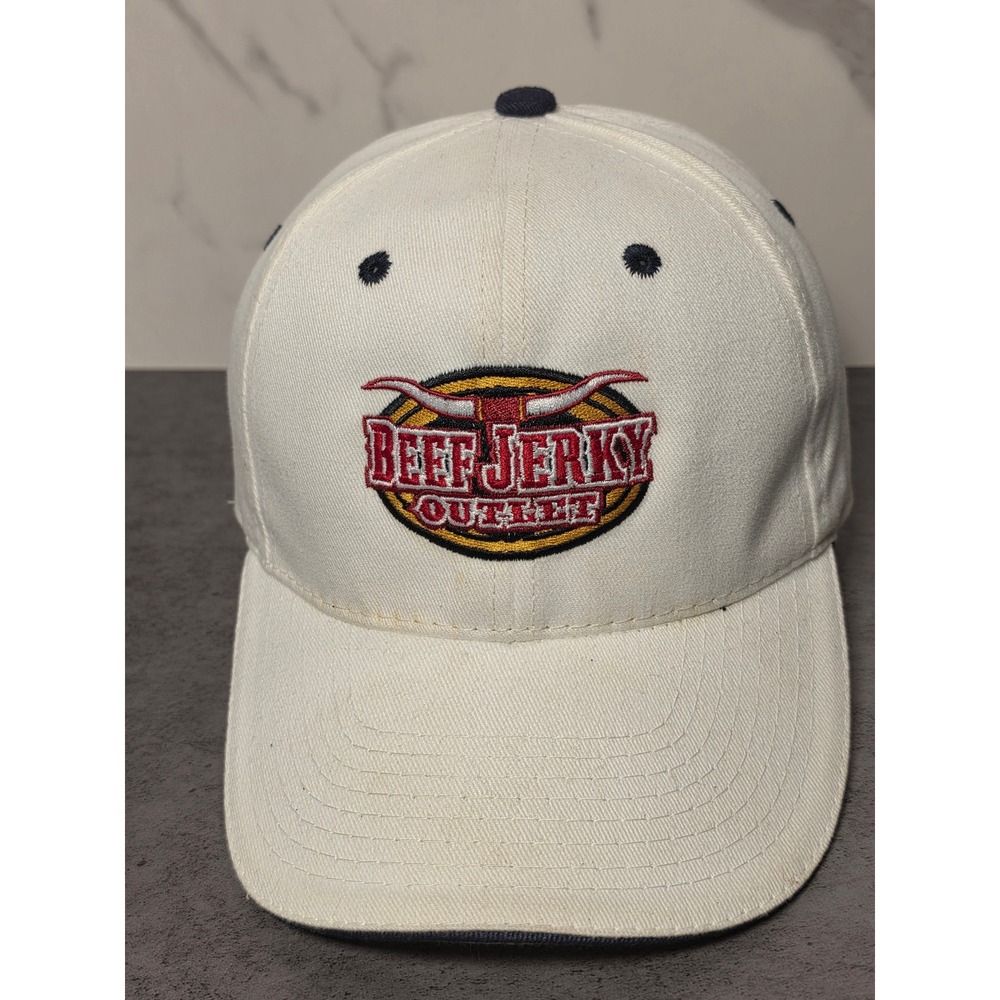 Beef Jerky Outlet Men's Cream Embroidered Baseball Cap Adjustable Hat OSFM‎